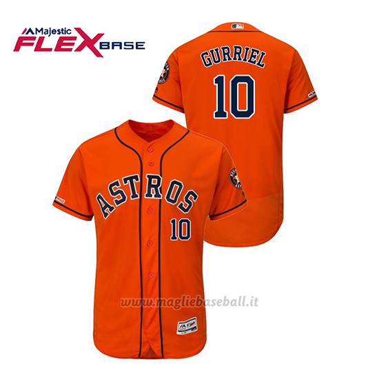Maglia Baseball Uomo Houston Astros Yuli Gurriel 150th Aniversario Patch Flex Base Arancione